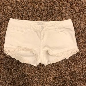 Size 5, white shorts with lace